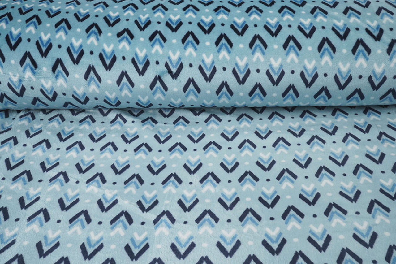 Flanelle Polaire Geometrisch Bleu