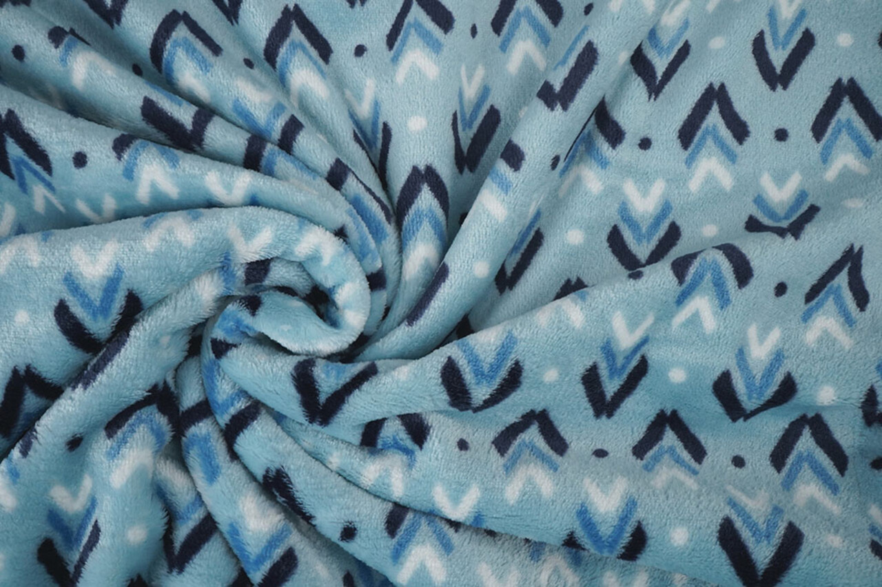 Flanella Pile Geometrisch Blu Flanella Pile Geometrisch Blu