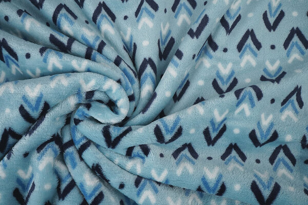 Flanelle Polaire Geometrisch Bleu