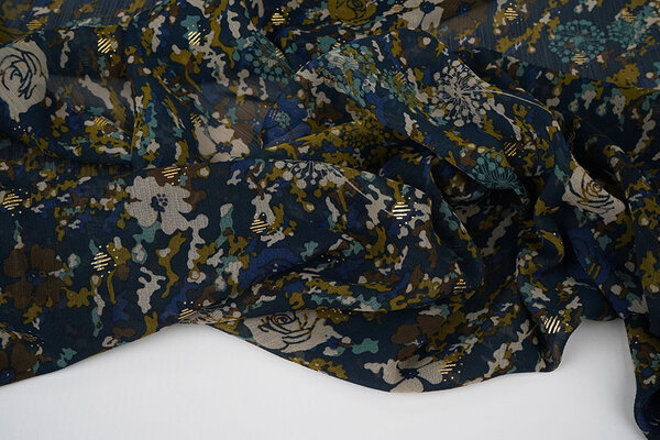 Chiffon Lamina Camofleur Blu Navy Chiffon Lamina Camofleur Blu Navy