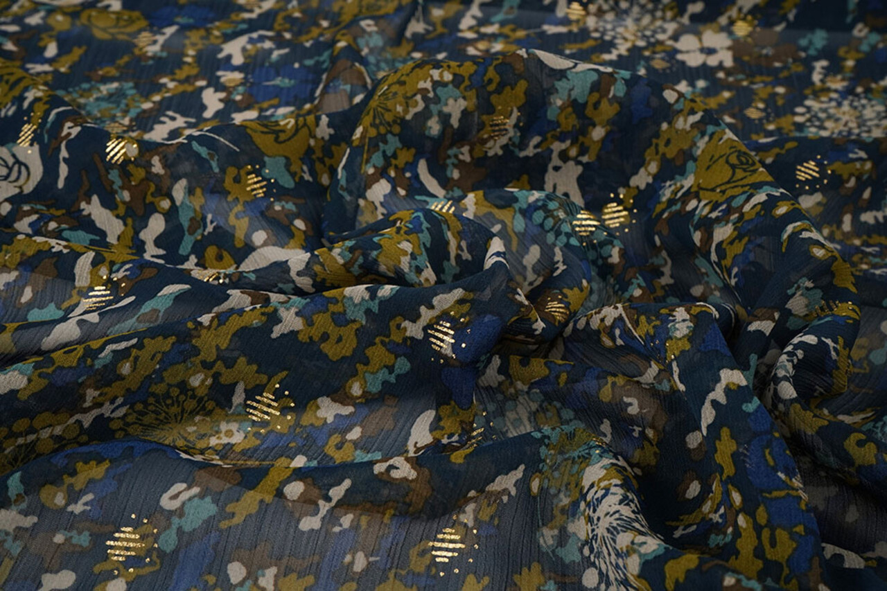 Chiffon Lamina Camofleur Blu Navy Chiffon Lamina Camofleur Blu Navy