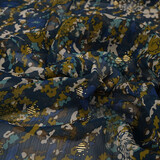 Chiffon Lamina Camofleur Blu Navy