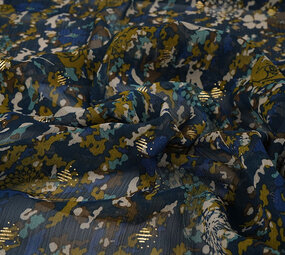 Chiffon Foil Camofleur  Navy Blue Chiffon Foil Camofleur  Navy Blue