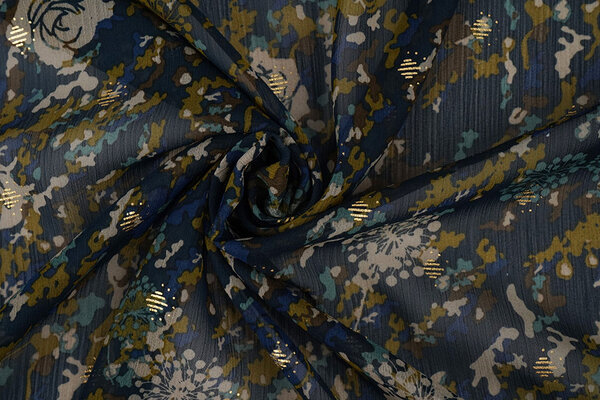 Chiffon Lamina Camofleur Blu Navy Chiffon Lamina Camofleur Blu Navy