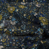 Chiffon Foil Feroce Flora Navy Blue Chiffon Foil Feroce Flora Navy Blue