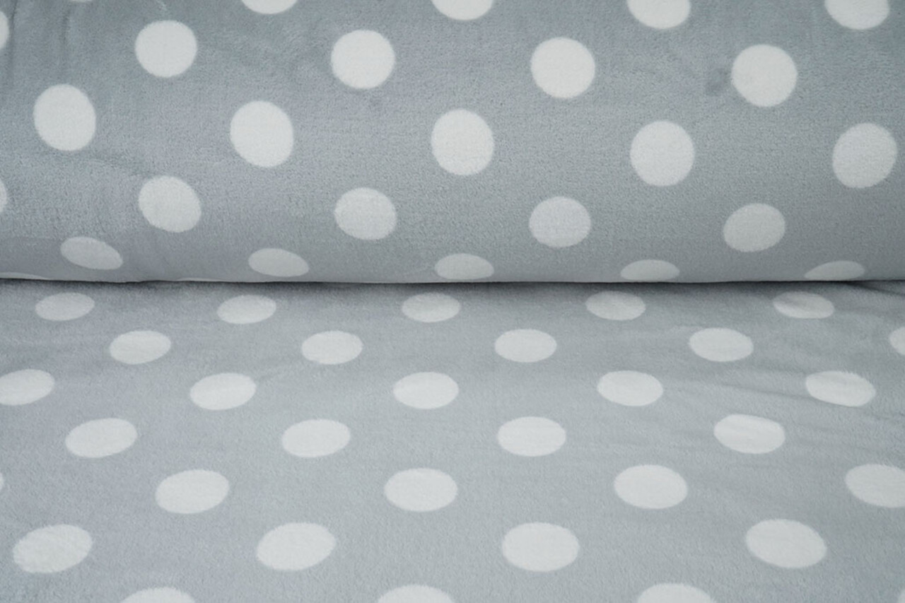 Flanelle Polaire Pois Gris Clair Flanelle Polaire Pois Gris Clair