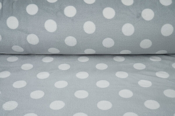 Flanella Pile Pois Grigio Chiaro Flanella Pile Pois Grigio Chiaro