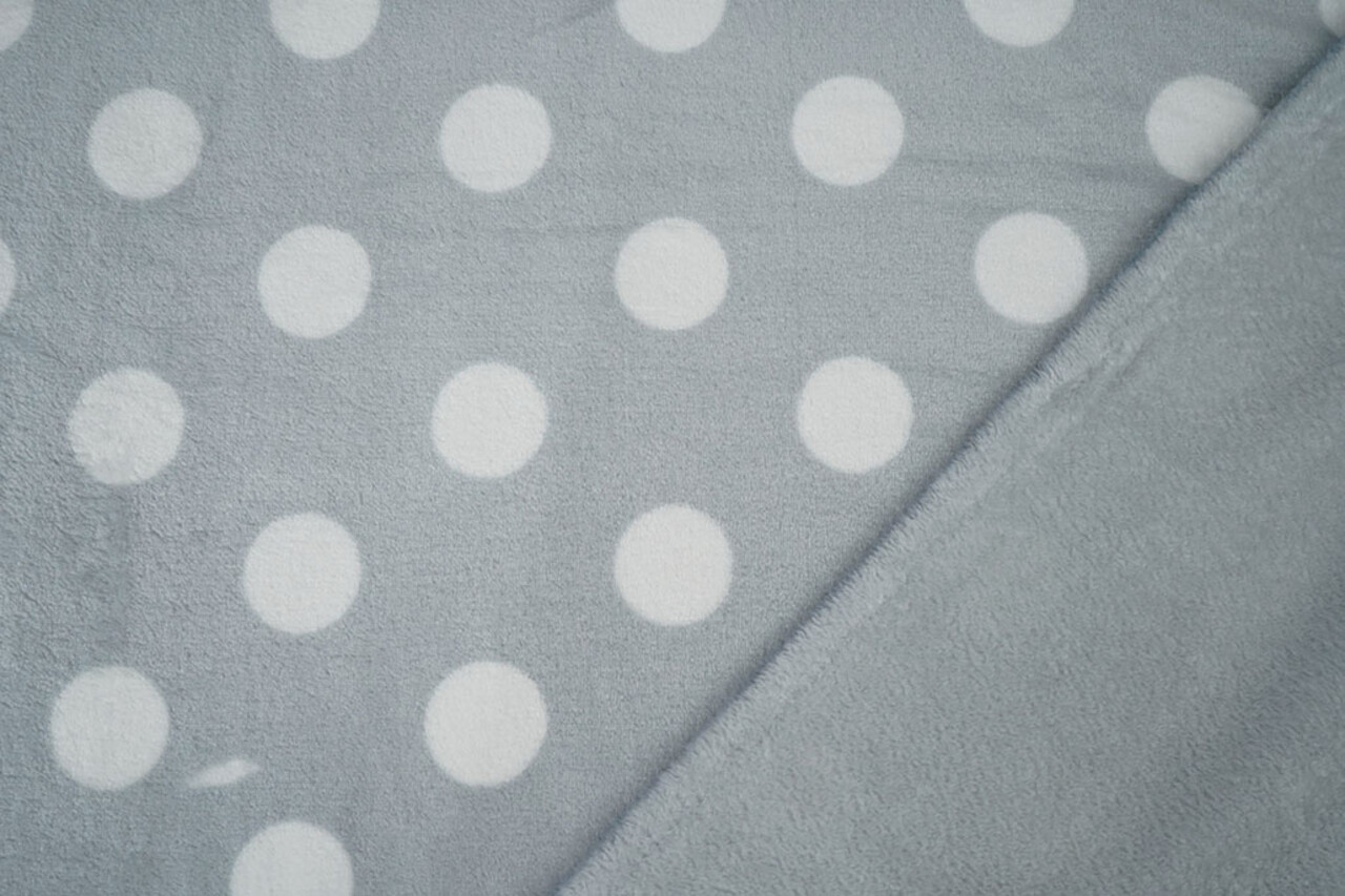 Flanella Pile Pois Grigio Chiaro Flanella Pile Pois Grigio Chiaro