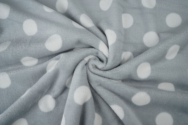 Flanella Pile Pois Grigio Chiaro Flanella Pile Pois Grigio Chiaro