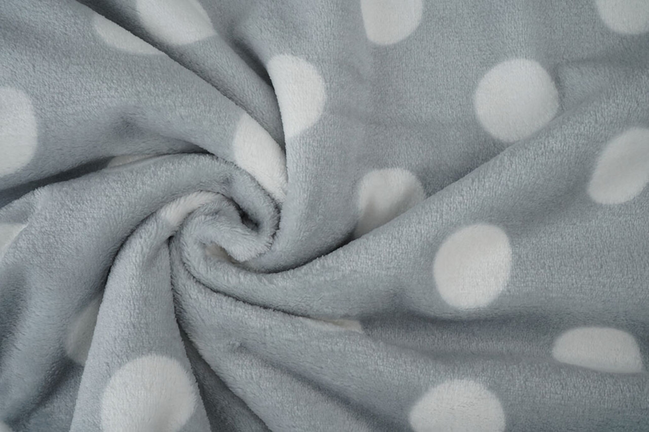 Flanella Pile Pois Grigio Chiaro Flanella Pile Pois Grigio Chiaro