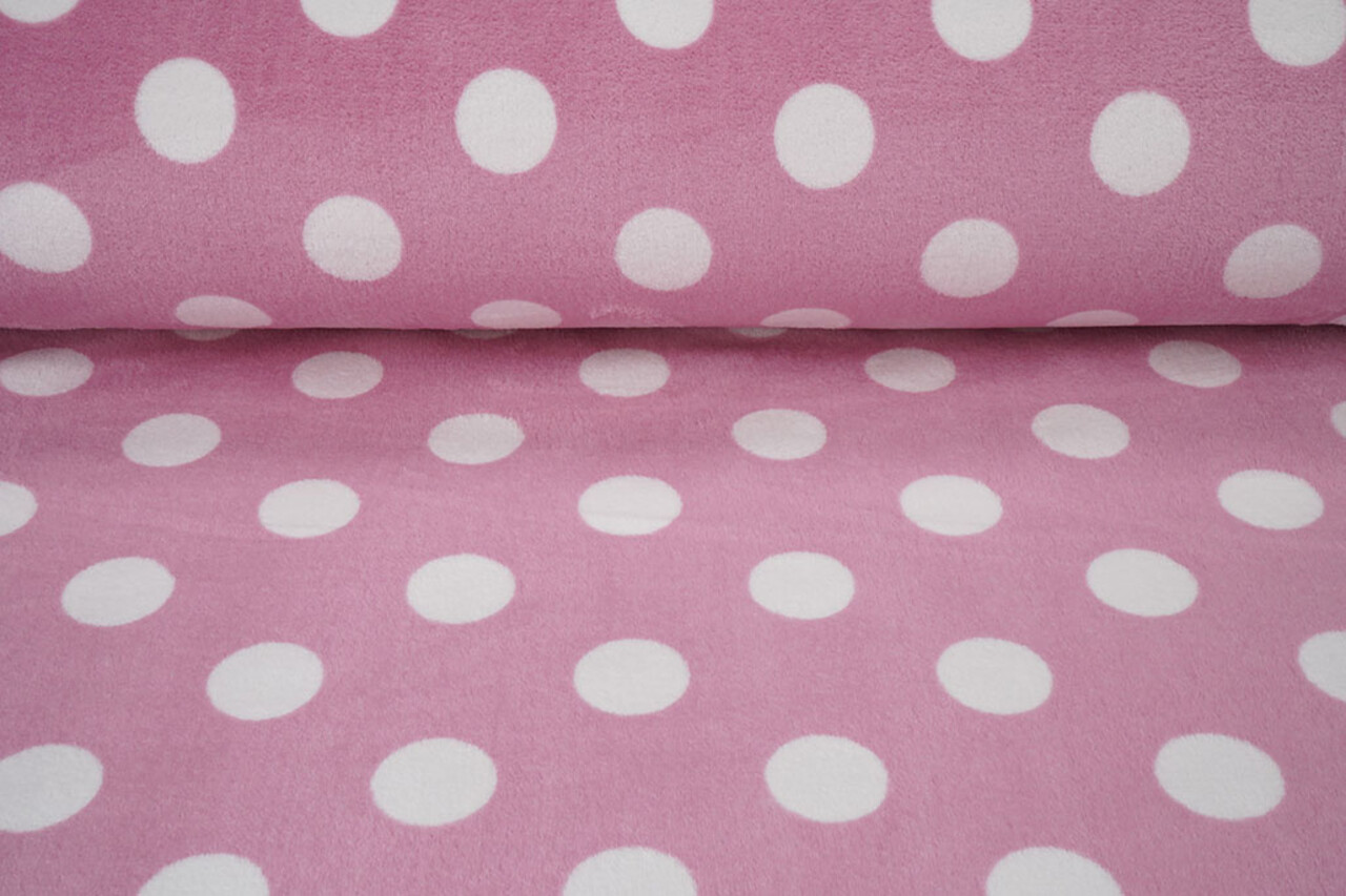 Flanella Pile Pois Rosa