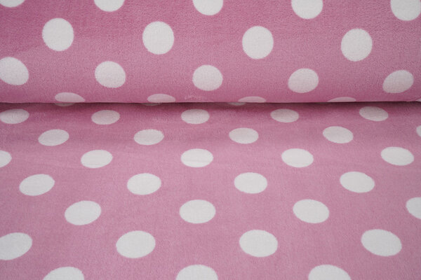 Flanella Pile Pois Rosa