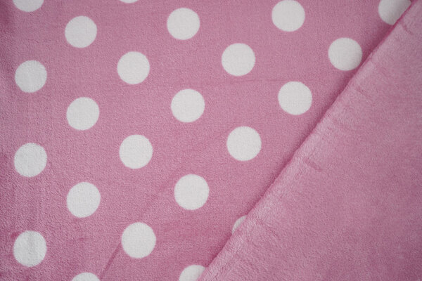 Flanella Pile Pois Rosa