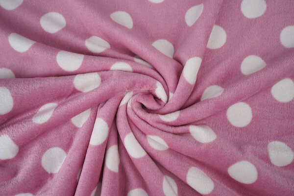 Flanella Pile Pois Rosa