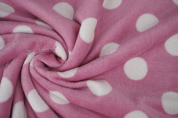 Flanella Pile Pois Rosa