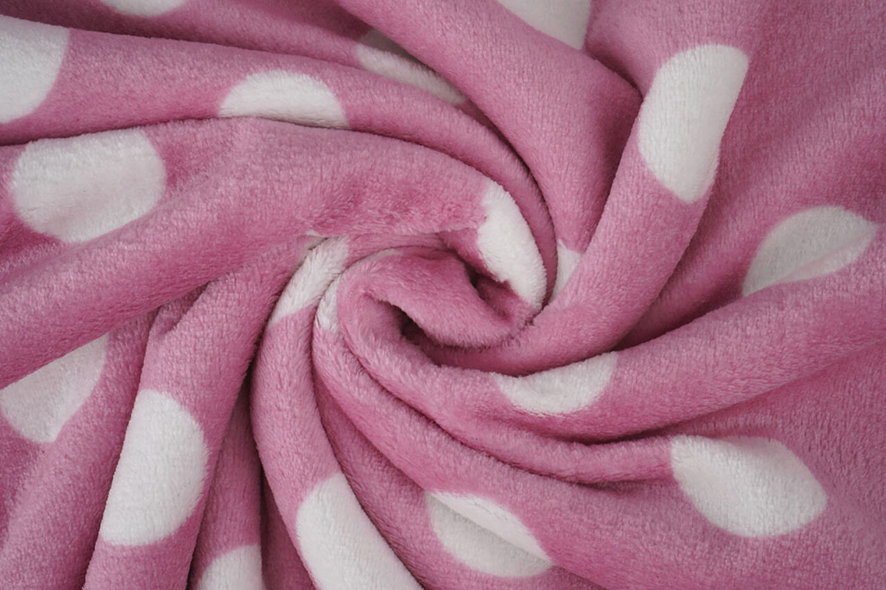 Flanella Pile Pois Rosa