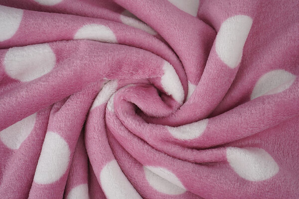 Flanella Pile Pois Rosa