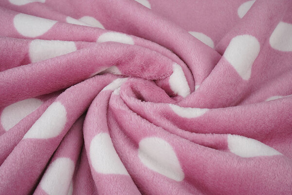 Flanella Pile Pois Rosa