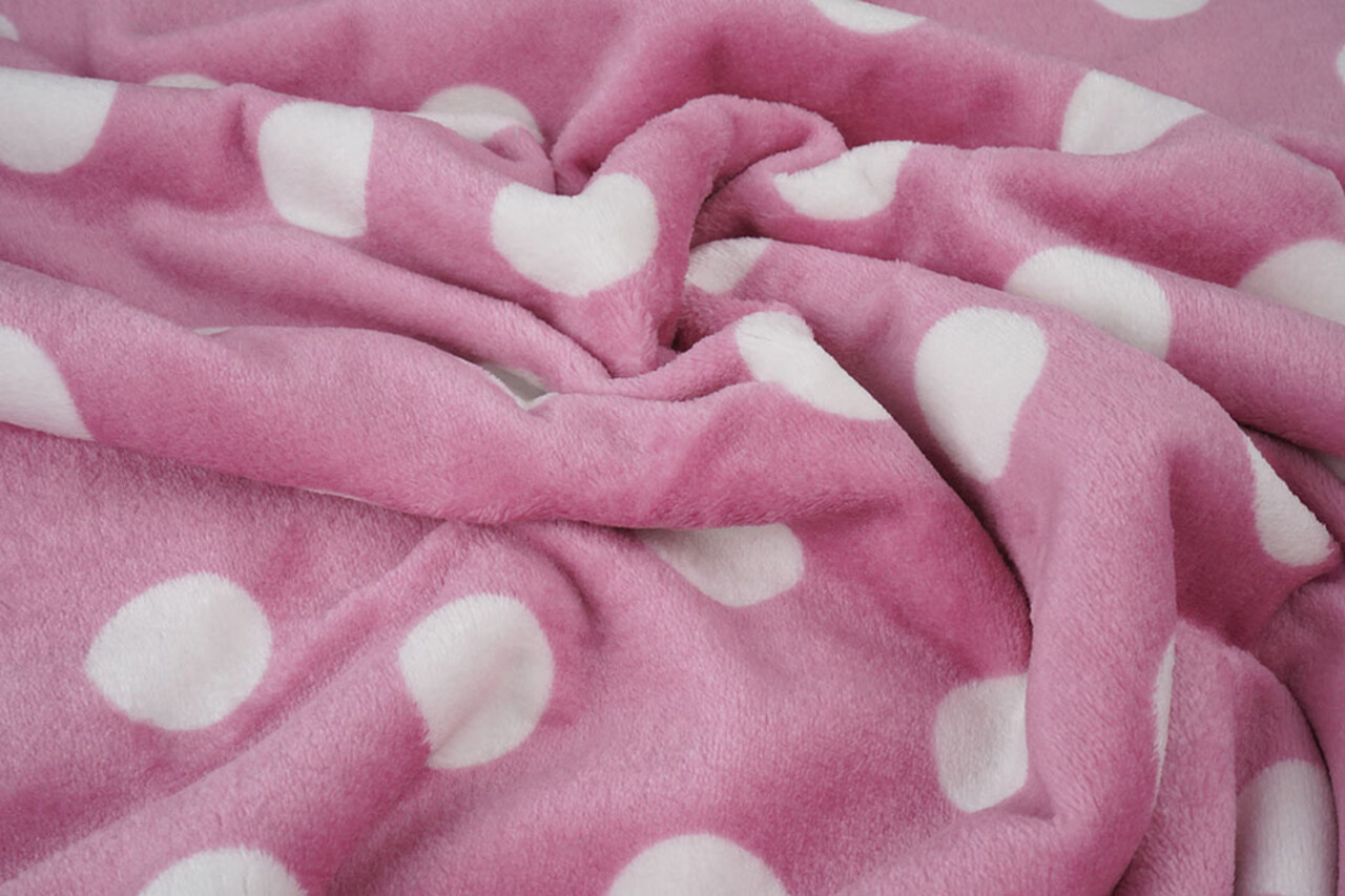 Flanella Pile Pois Rosa