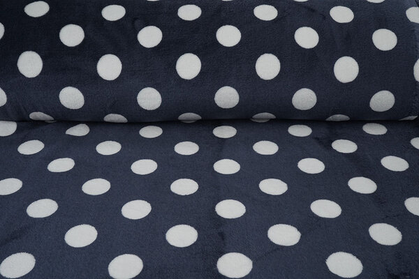 Flanella Pile Pois Blu Navy Flanella Pile Pois Blu Navy