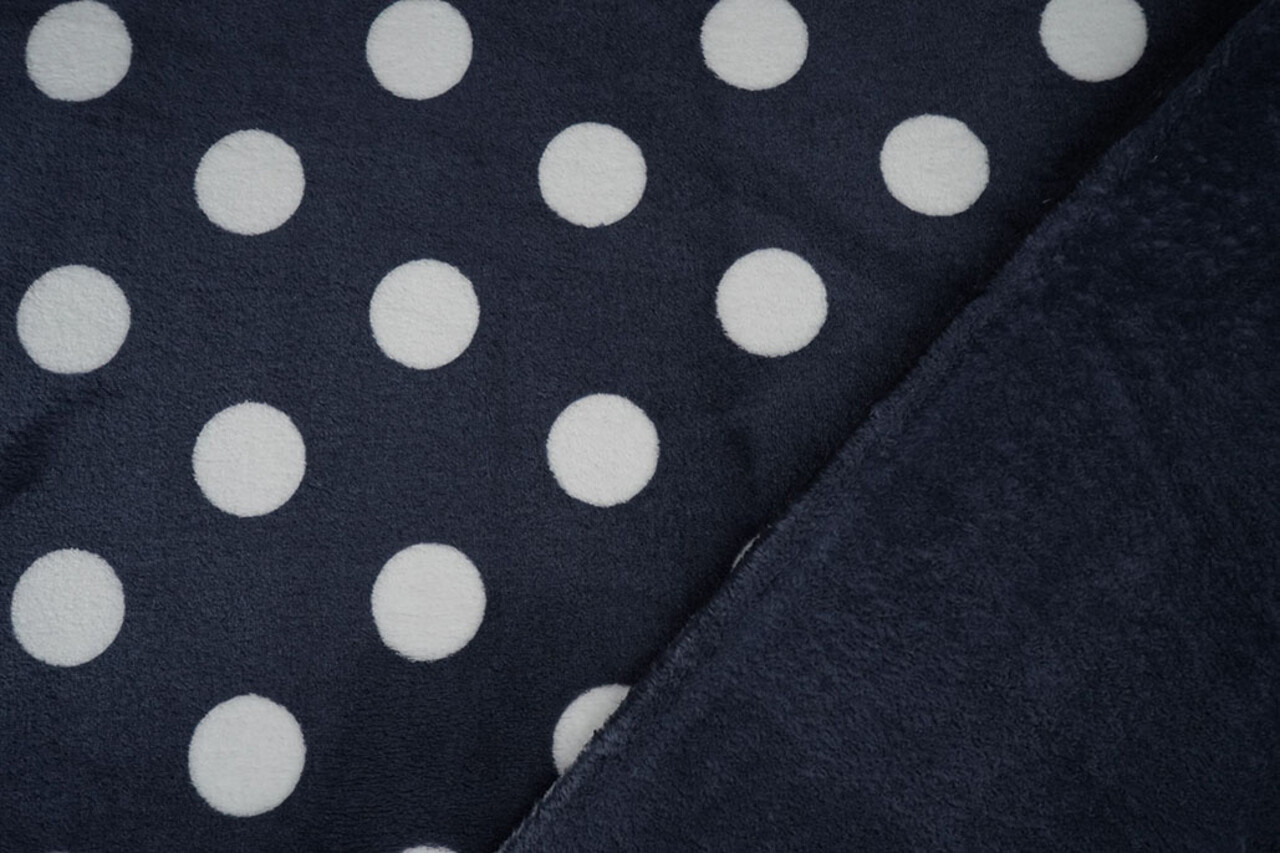 Flanelle Polaire Pois Bleu Marine