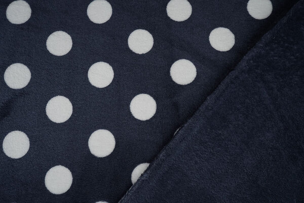 Flanelle Polaire Pois Bleu Marine