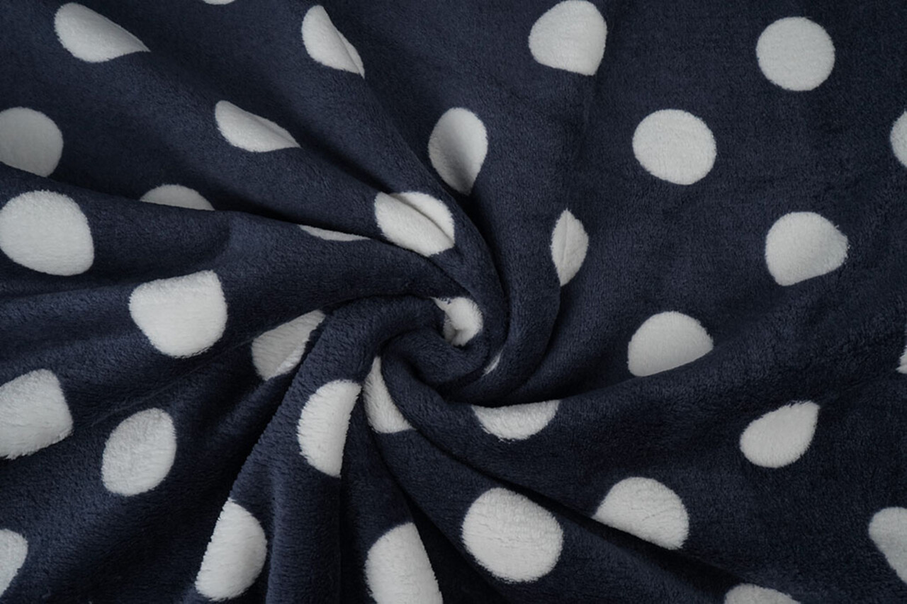 Flanelle Polaire Pois Bleu Marine