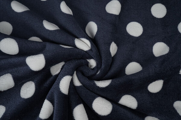 Flanelle Polaire Pois Bleu Marine