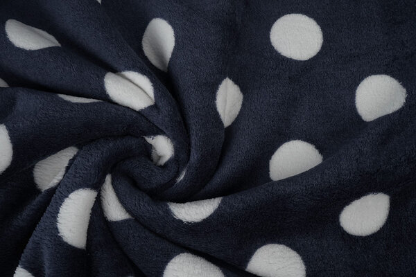 Flanelle Polaire Pois Bleu Marine