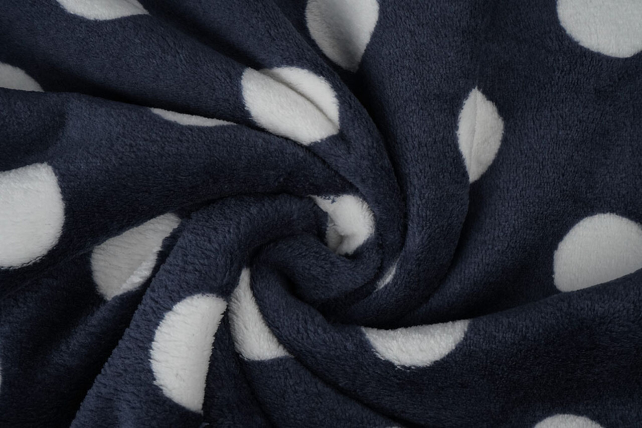 Flanelle Polaire Pois Bleu Marine