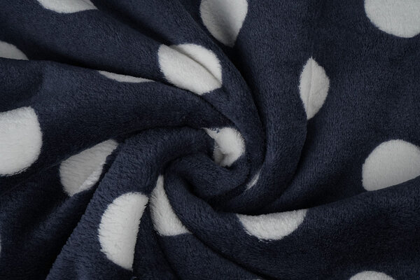 Flanelle Polaire Pois Bleu Marine