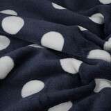 Flanel Fleece Stippen Marine Blauw Flanel Fleece Stippen Marine Blauw