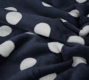 Flanel Fleece Stippen Marine Blauw Flanel Fleece Stippen Marine Blauw