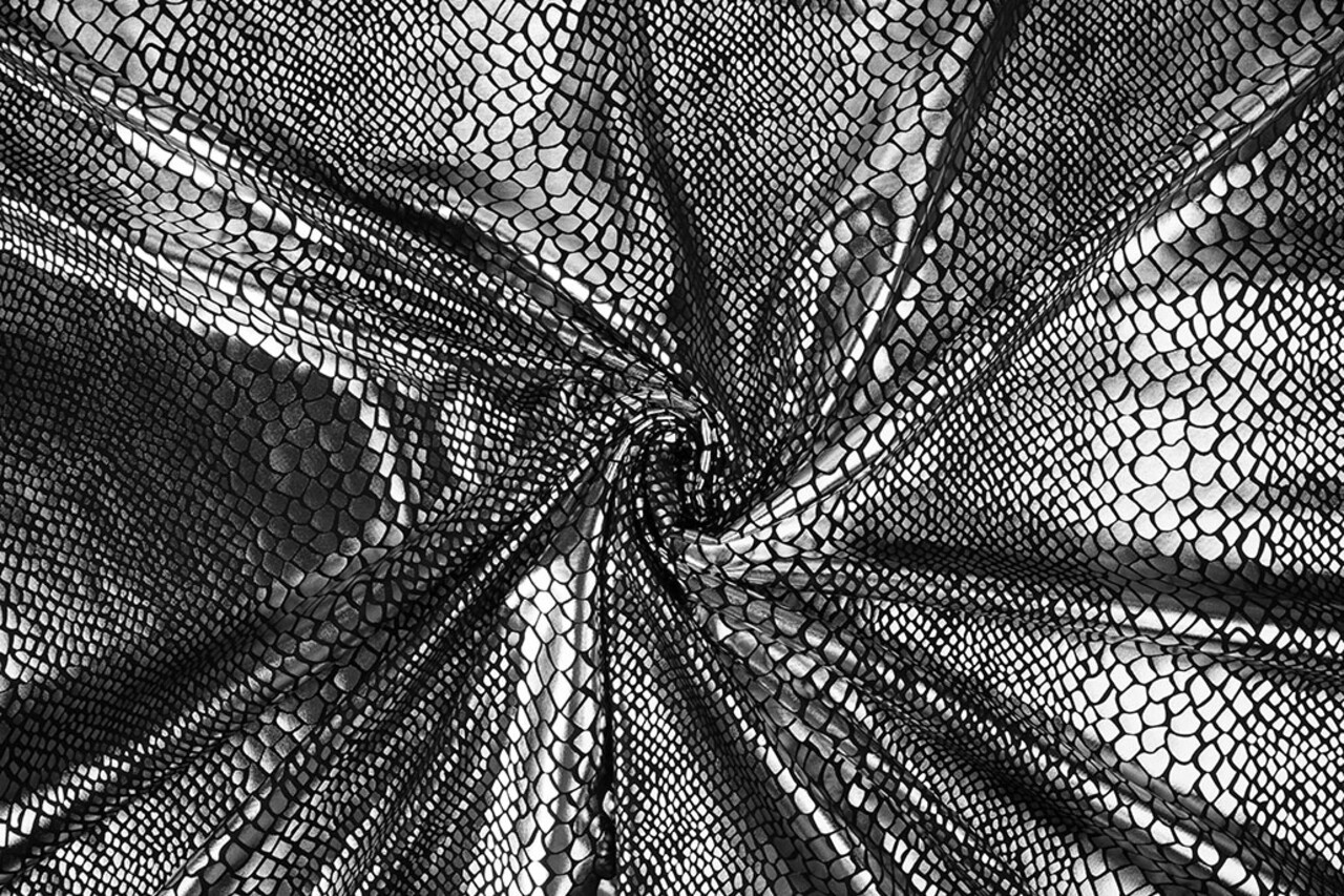 Lamé Slangenprint Grijs Lamé Slangenprint Grijs