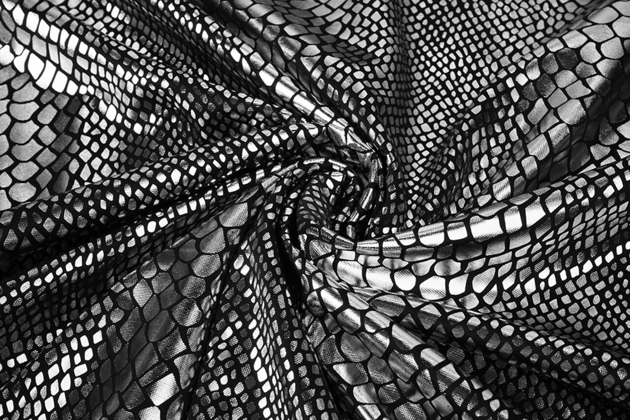 Lamé Snake Print Grey