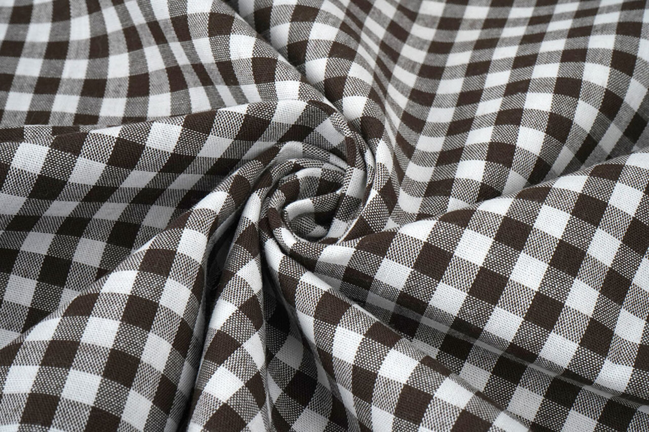 Gingham Check 8 mm Brown