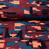 Knitted Woolen fabric Petrol Brique Knitted Woolen fabric Petrol Brique