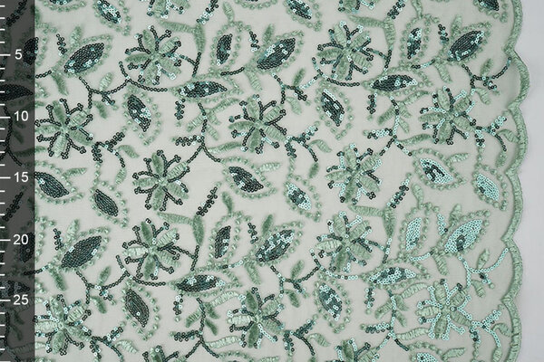 Mesh Embroidered Sequins Naomi Old Green Mesh Embroidered Sequins Naomi Old Green