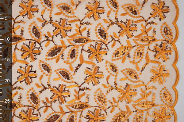 Mesh Embroidered Sequins Naomi Orange Mesh Embroidered Sequins Naomi Orange