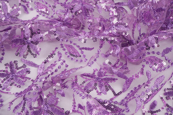 Malla Bordada con Lentejuelas Naomi Lila Morado Malla Bordada con Lentejuelas Naomi Lila Morado