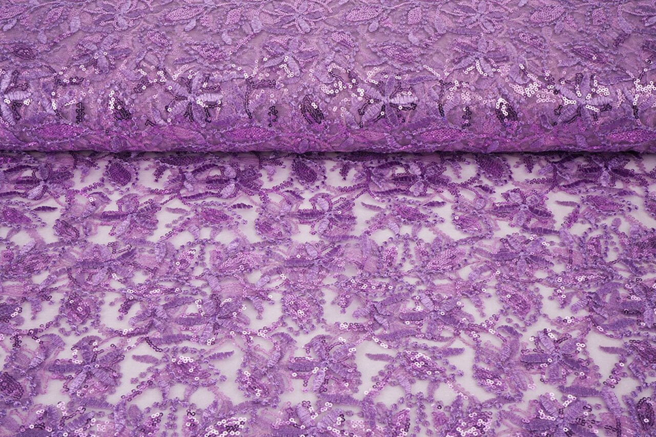 Mesh Embroidered Sequins Naomi Lilac Purple Mesh Embroidered Sequins Naomi Lilac Purple