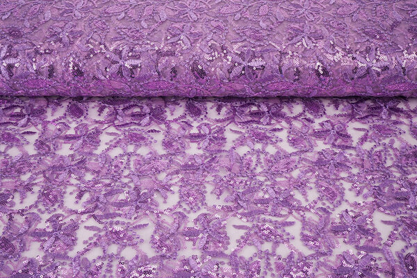 Netz Bestickt Pailletten Naomi Violett Lila Netz Bestickt Pailletten Naomi Violett Lila