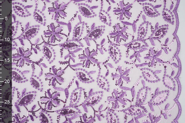 Mesh Ricamato Paillettes Naomi Lilla Viola Mesh Ricamato Paillettes Naomi Lilla Viola