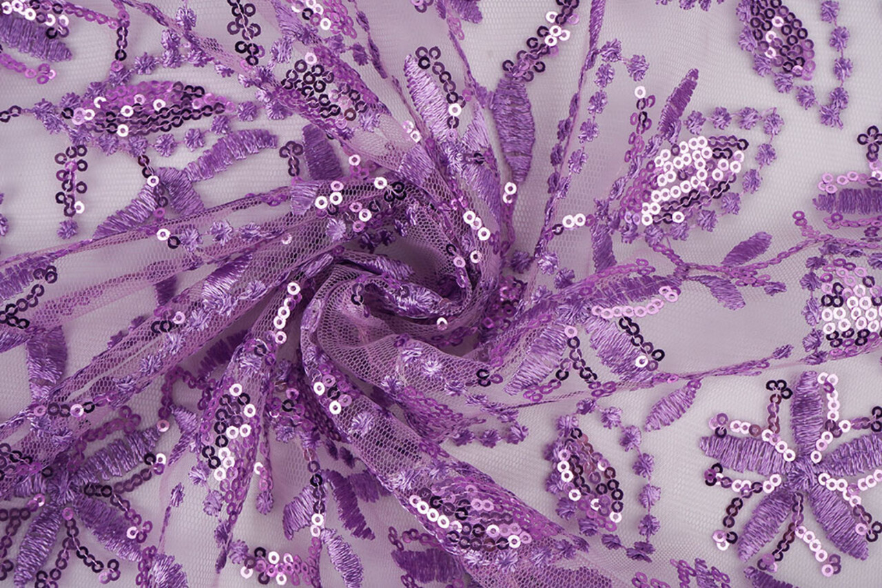 Mesh Embroidered Sequins Naomi Lilac Purple Mesh Embroidered Sequins Naomi Lilac Purple