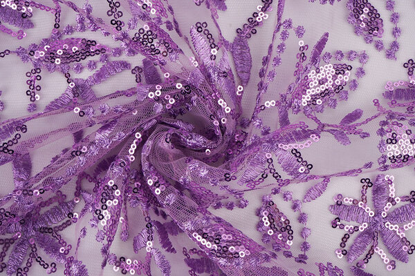 Malla Bordada con Lentejuelas Naomi Lila Morado Malla Bordada con Lentejuelas Naomi Lila Morado