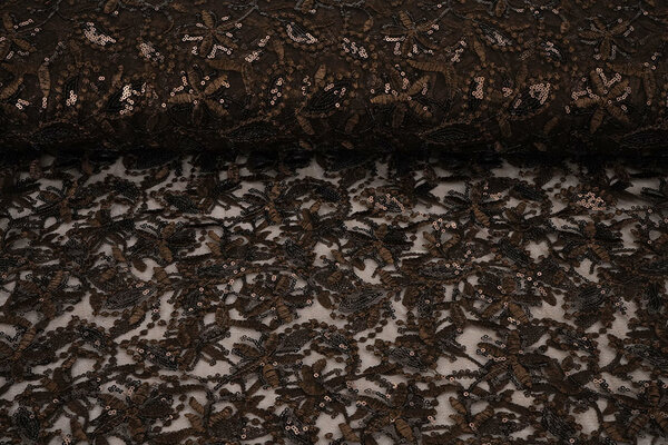 Mesh Embroidered Sequins Naomi Brown Mesh Embroidered Sequins Naomi Brown