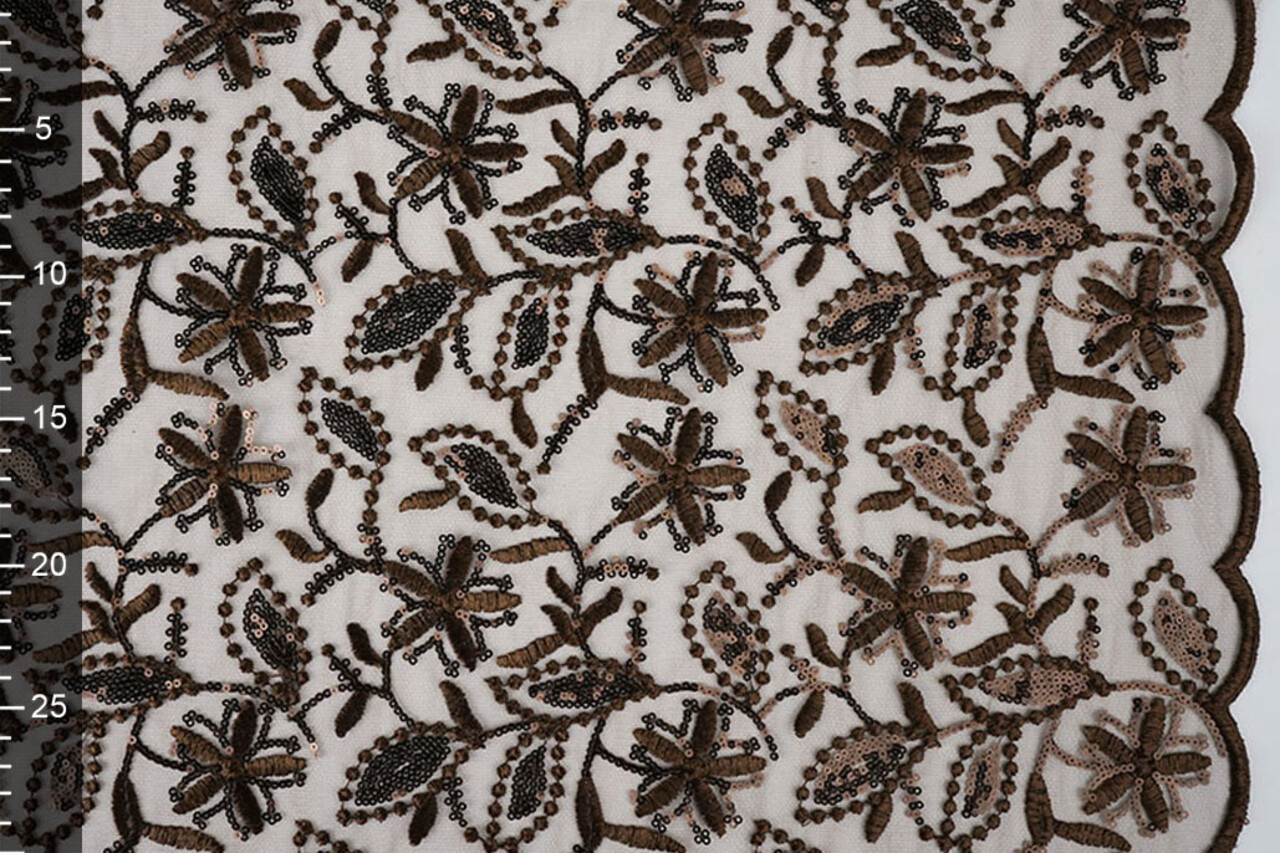 Mesh Embroidered Sequins Naomi Brown Mesh Embroidered Sequins Naomi Brown