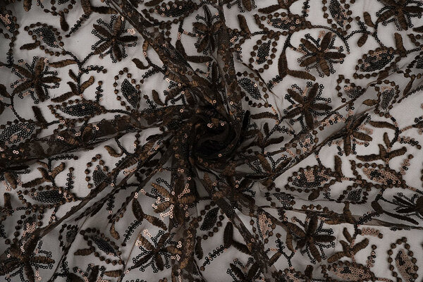 Mesh Geborduurd Pailletten Naomi Bruin Mesh Geborduurd Pailletten Naomi Bruin