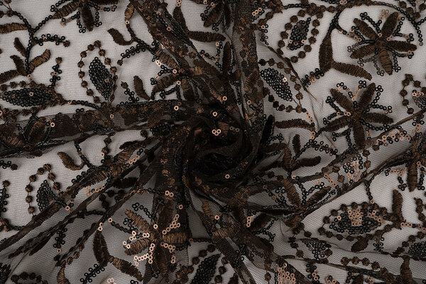 Mesh Geborduurd Pailletten Naomi Bruin Mesh Geborduurd Pailletten Naomi Bruin