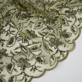 Mesh Embroidered Sequins Naomi Moss Green